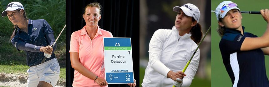 Golfeuse Professionnelle En Vêtements De Sport Jouant Au Golf Lors D'un  Tournoi De Golf Sur Un Parcours De Golf